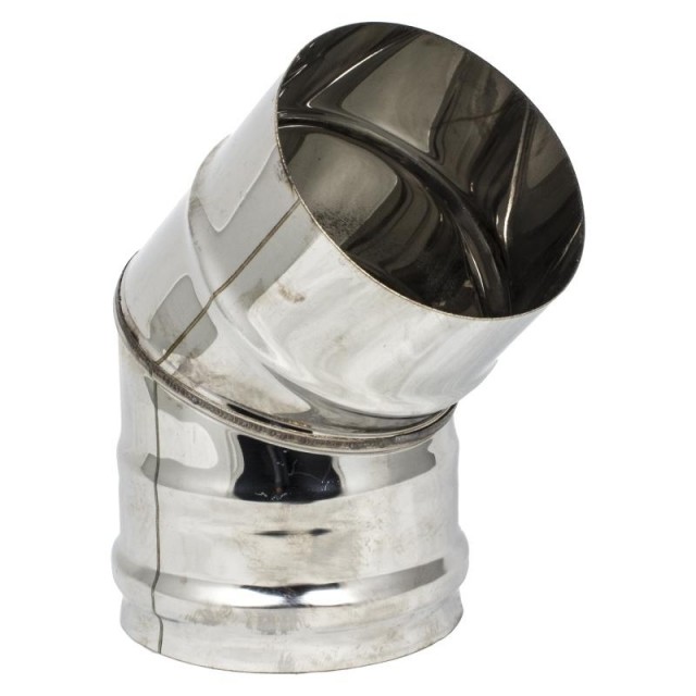 Просмотр фото... Колено (отвод) дымохода нержавейка угол 45 d= 300мм. (s=0,5мм)