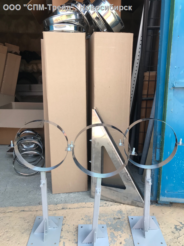 Просмотр фото... Кронштейн телескопический d100 мм. (вылет 350-600мм.) нерж. 1,5мм/0,8мм.